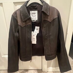 Abercrombie x Kemo Sabe Brown Leather Jacket XS – NWT